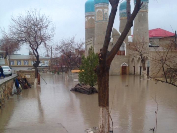 Бухара под водой: пожарные спасают наследие, автомобили пробираются вплавь