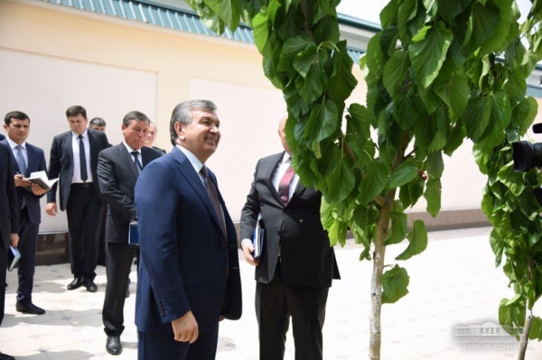 Президент нажал на символическую кнопку, запустив узбекско-китайское СП «Andijan Silk.Co»