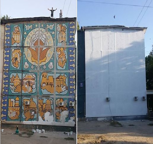В Ташкенте восстановлено мозаичное панно на торце жилого дома (фото)