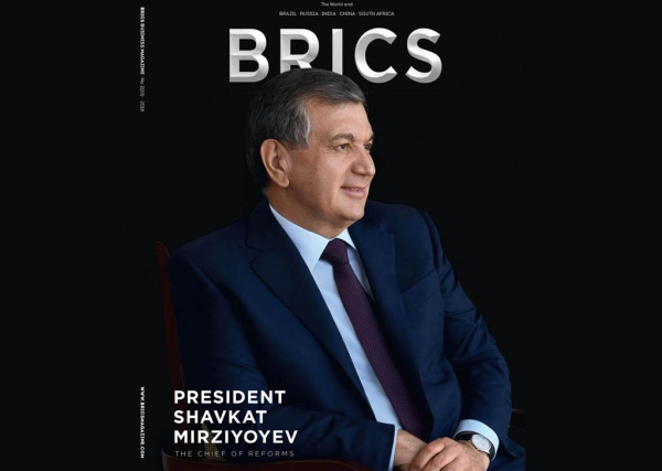 Журнал «BRICS Business Magazine» разместил на обложке фотографию Шавката Мирзиёева