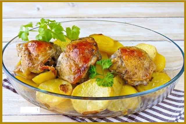 Айву, бедро с куриной ножкой в духовке запечём с картошкой Айву, бедро с куриной ножкой в духовке запечём с картошкой