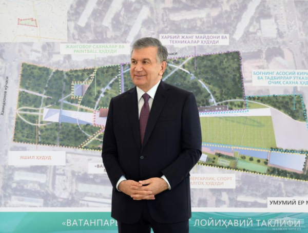 Шавкат Мирзиёев побывал на месте строительства будущего Парка Победы