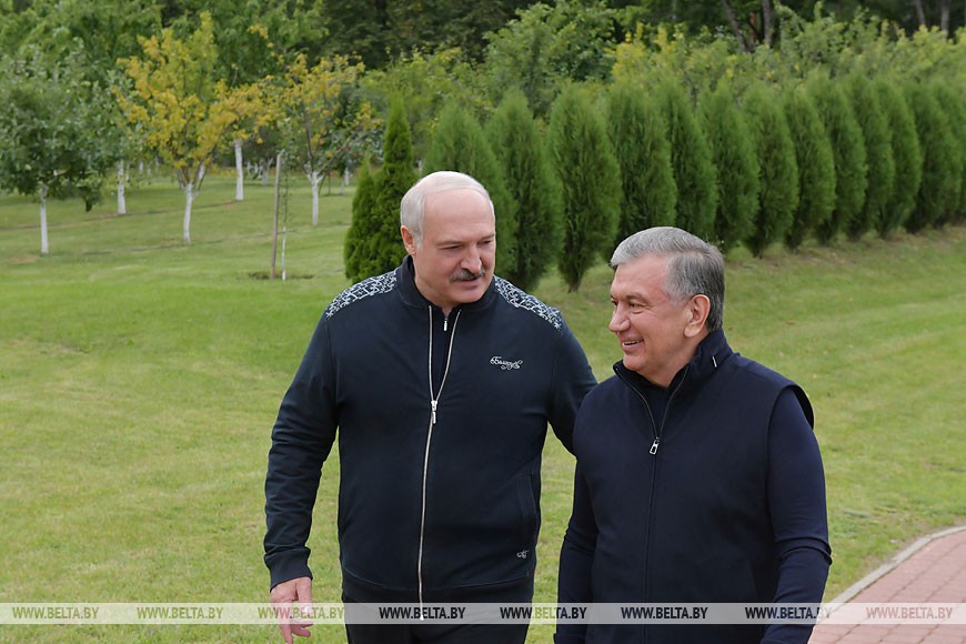 Лукашенко и Мирзиёев провели под Минском неформальную встречу и обменялись подарками (фото, видео) Лукашенко и Мирзиёев провели под Минском неформальную встречу и обменялись подарками (фото, видео)