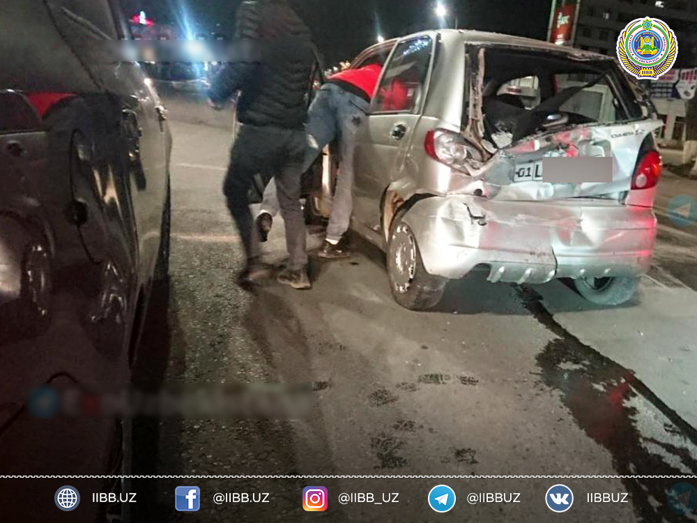 В Ташкенте произошло ДТП с участием пяти автомобилей