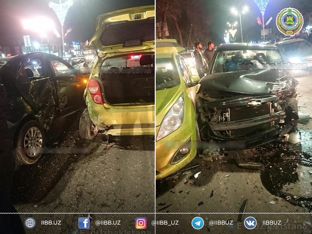 В Ташкенте произошло ДТП с участием пяти автомобилей