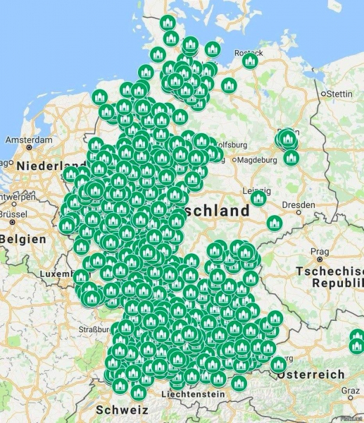 Карта мечетей в Германии