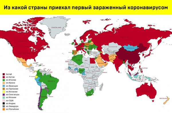 Из какой страны приехал первый зараженный коронавирусом