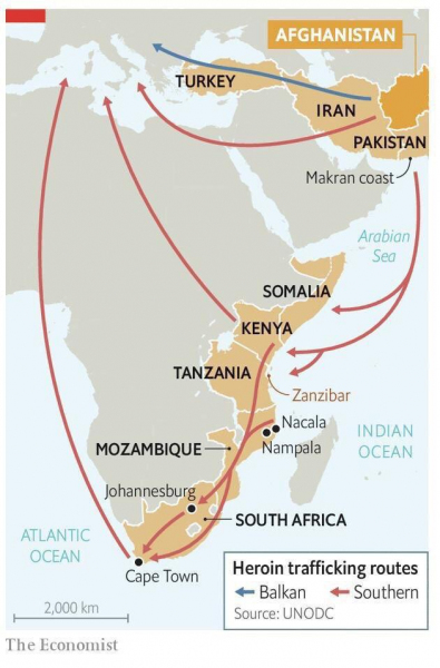 Логистика героина из Афганистана