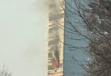 Ц-1-даги кўп қаватли уйда ёнғин содир бўлди