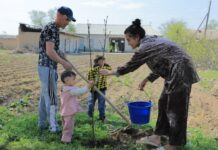 Ховосда 40 мингдан ортиқ кўчат экиш акцияси ўтказилди