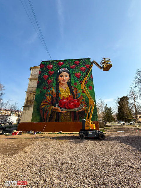 В Ахангаране создан первый мурал от Ассоциации художников Graffiti Russia